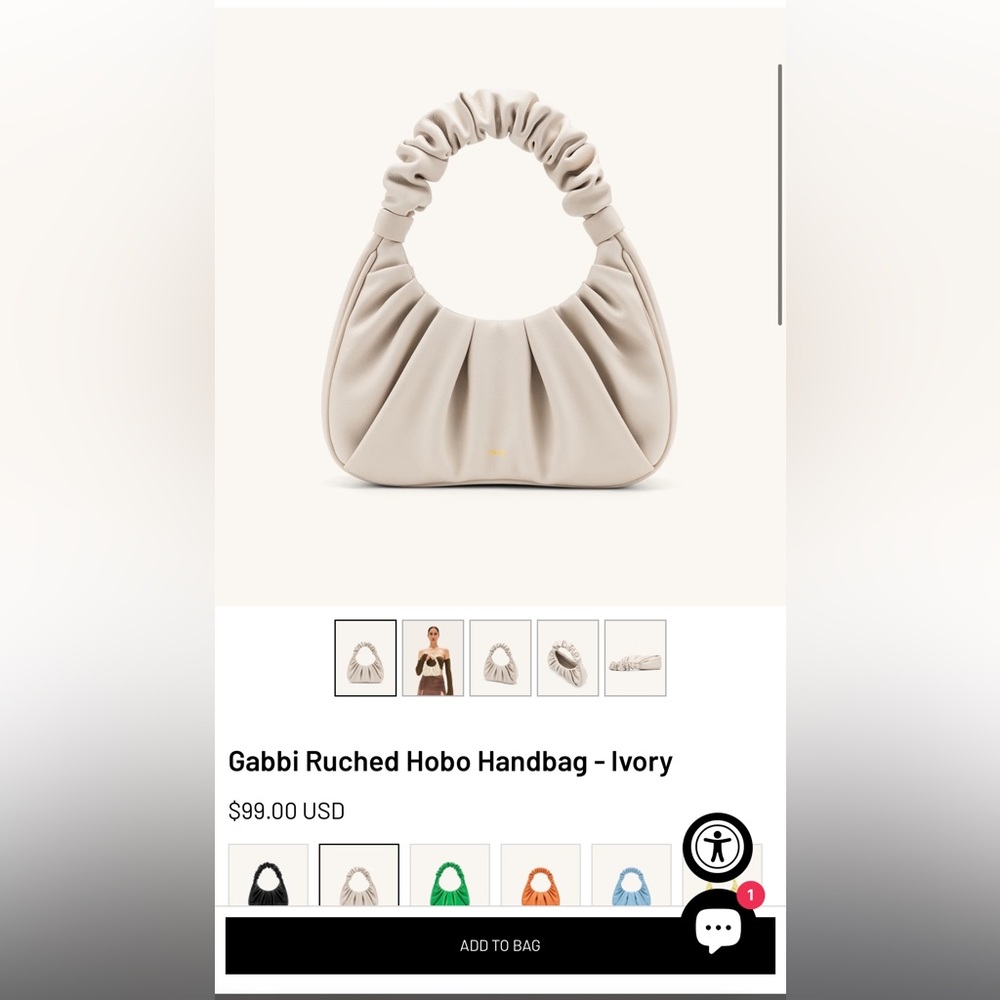 JW PEI Gabbi Ruched Hobo Handbag - Ivory